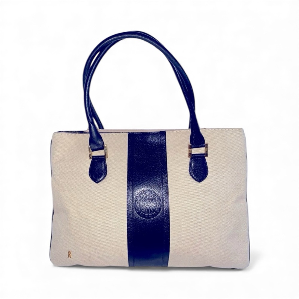 Roberta di Camerino  Leather and Canvas Tote